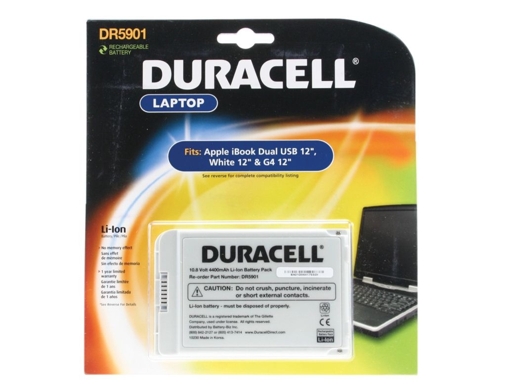 Batéria Duracell Apple iBook (Dual USB 12) - 10.8v 4400mAh - Li-Ion