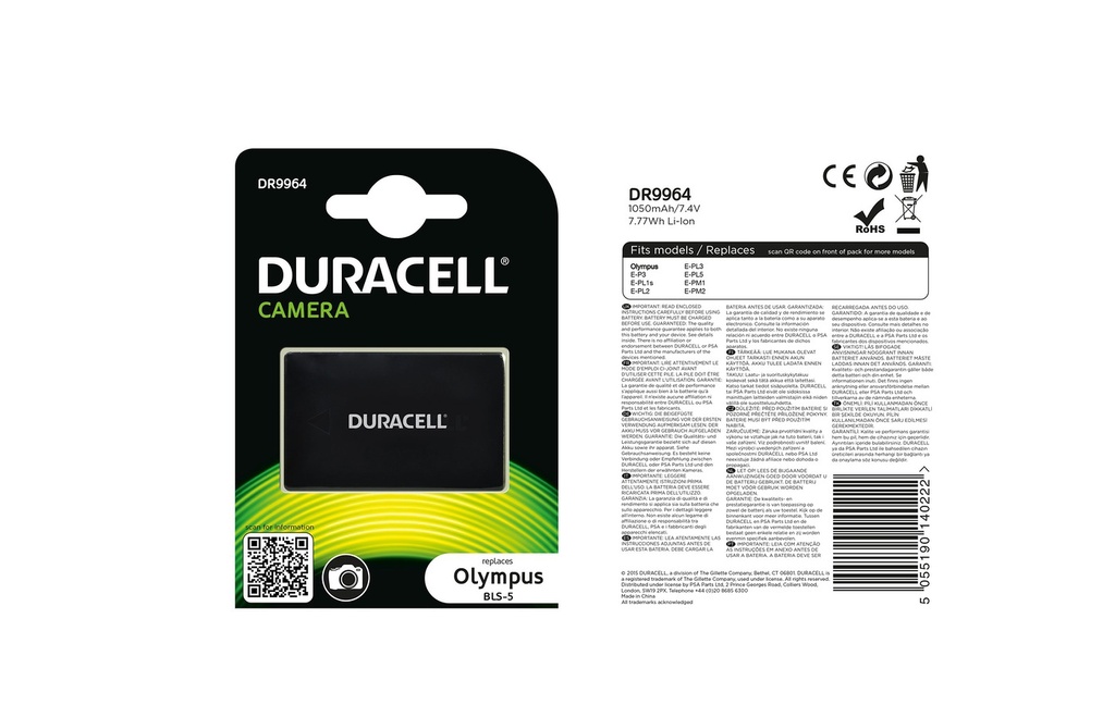 Batéria Duracell Olympus BLS-5 -  7.4v 1100mAh - Li-Ion