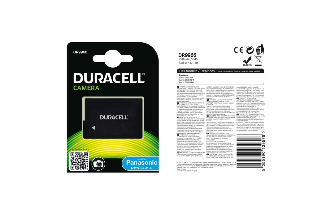 Batéria Duracell Panasonic DMW-BLD10E -  7.4v 950mAh - Li-Ion