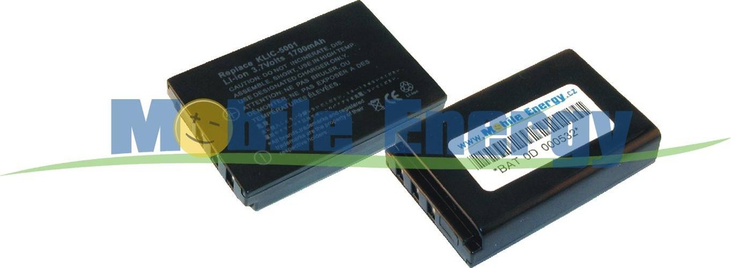 Batéria Kodak EasyShare DX6490 / DX7440 / DX7590 / DX7630 / P712 / P850 / P880 / Z730 / KLIC-5001 - 3.7v 1600mAh - Li-Ion