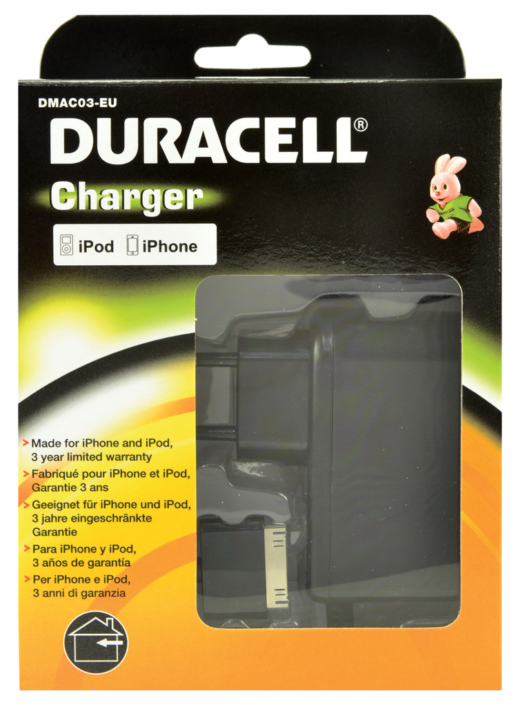 AC adaptér Duracell Apple iPhone 4  5v 2.4A - 12W, konektor 30 pin