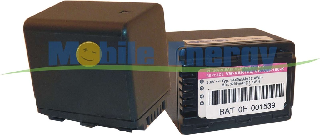 Batéria Panasonic HDC-HS60K / HDC-TM55 / HDC-SD60 / HDC-SD66 / SDR-S45 / SDR-T95 / SDR-H85A - 3.6v 3440mAh - Li-Ion