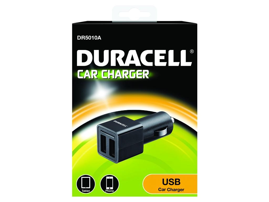 DC (CAR) adaptér Duracell - 5v 2.4A - 12W, 2x konektor USB